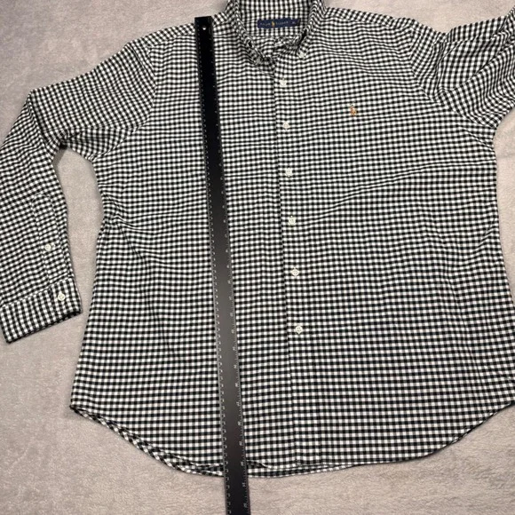 Ralph Lauren Gingham Button Up Shirt Long Sleeve Classic Fit Mens XL Black White - Picture 9 of 10